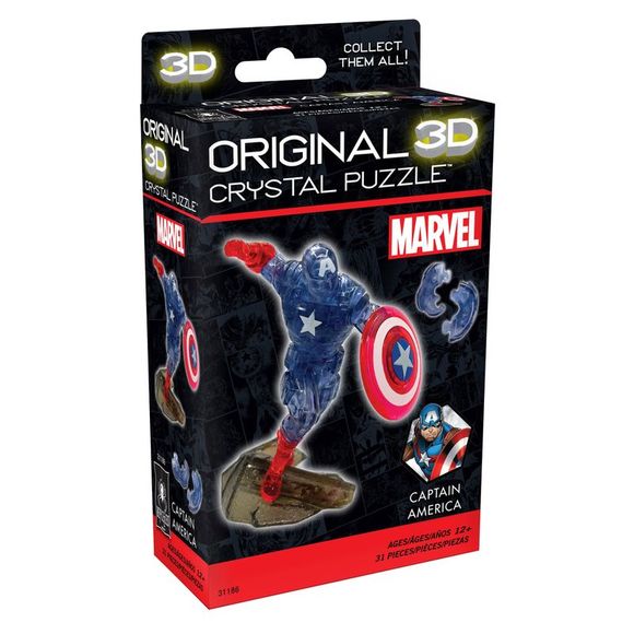 Marvel Captain America Original 3D Crystal Puzzle, 31 Pieces - Picture 3 of 4